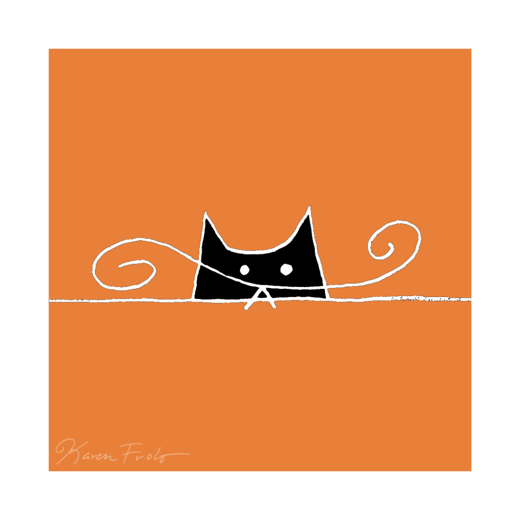 Graphic Cat - Peeking