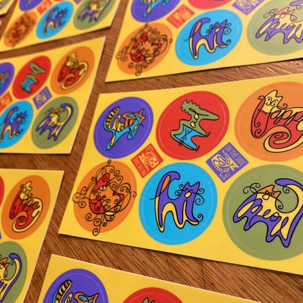 feline emotions sticker sheet