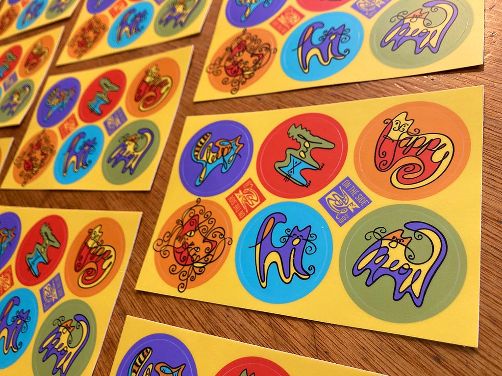 feline emotions sticker sheet