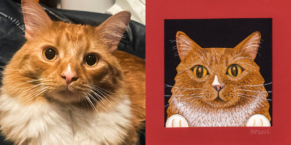 custom pet portraits paired images cat fuzzy