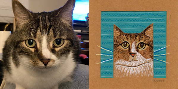 custom pet portraits paired images cat tc